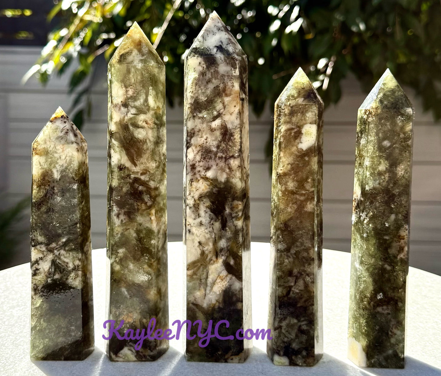 Wholesale Lot 4-5 pcs large Natural Green Lepidolite Mica obelisk Tower Point Crystal Healing Energy 3.9-4lbs