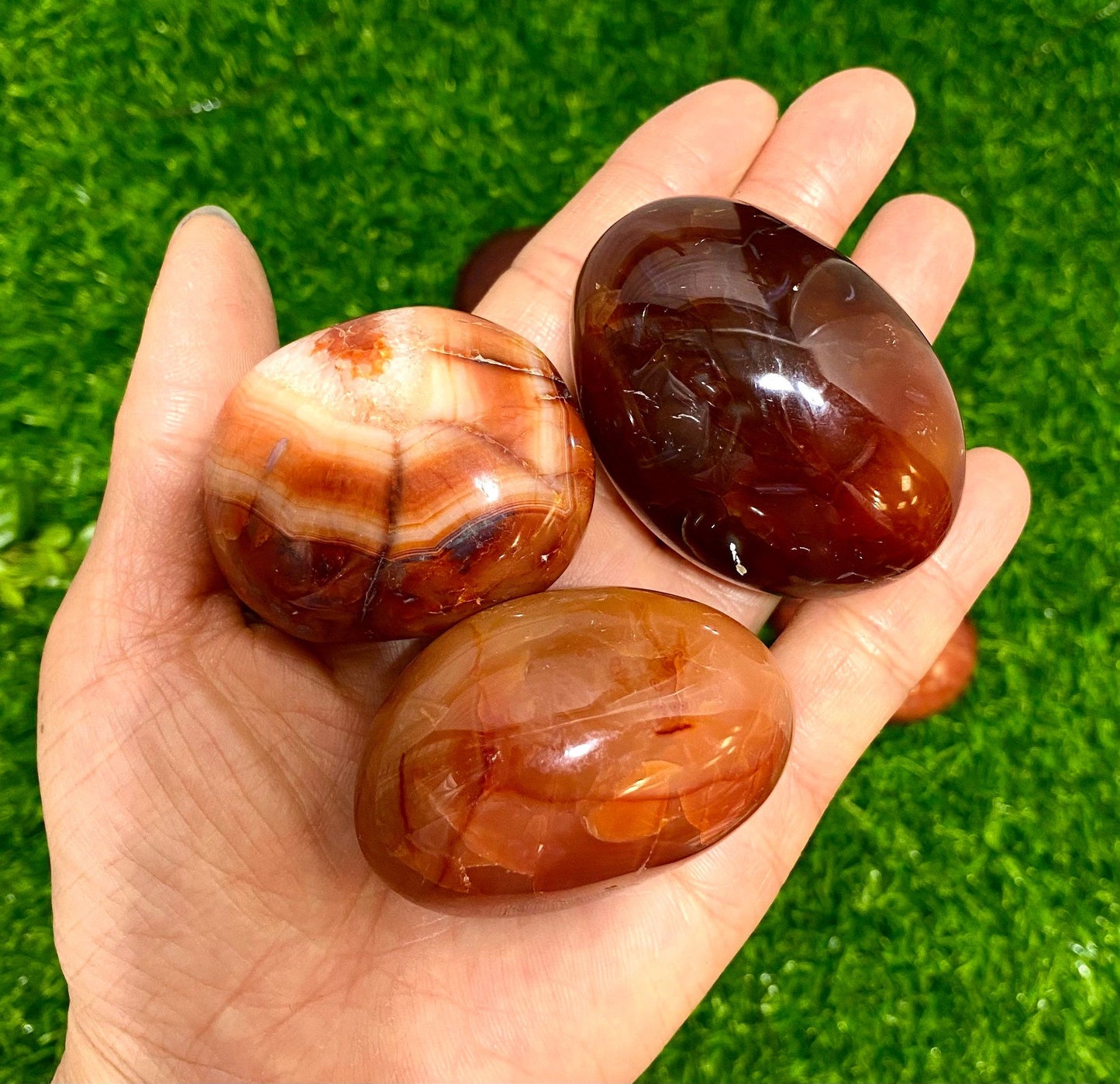 Wholesale lot 2 lbs Natural Carnelian Palm Stones Crystal Natural Energy