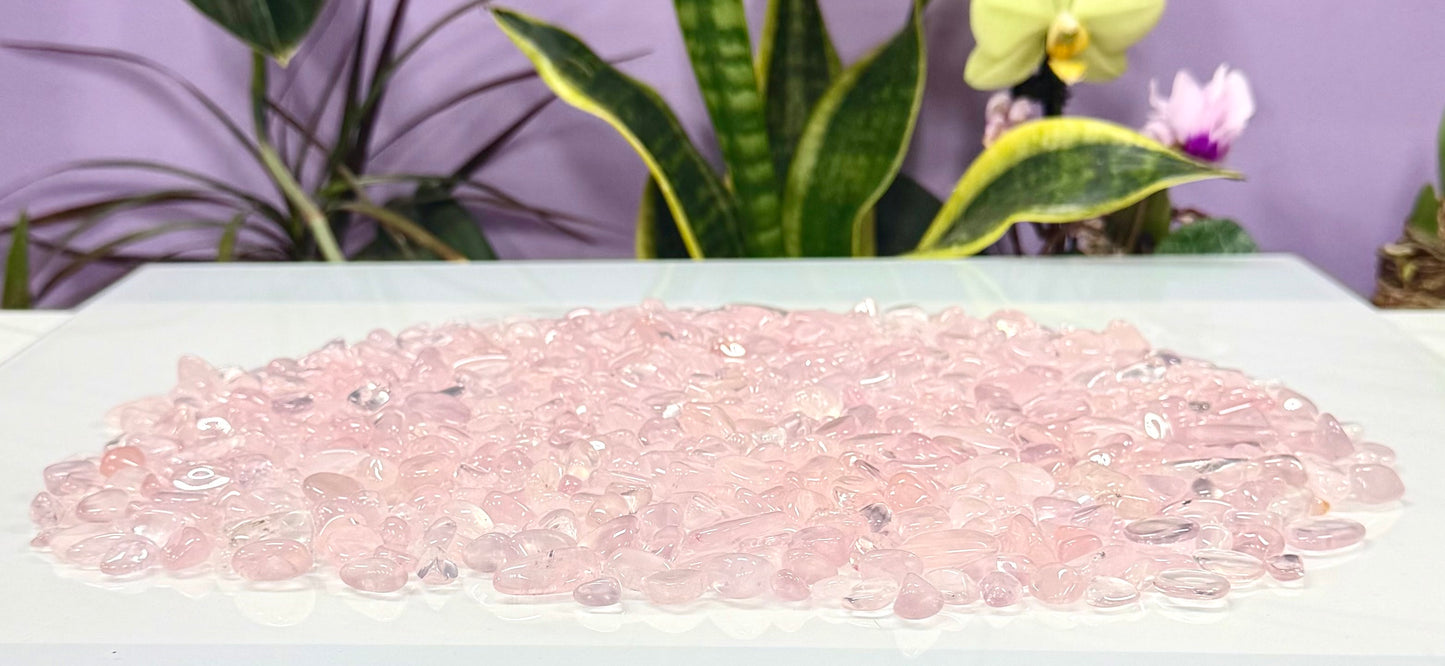 2 lbs Natural Mini Rose Quartz Tumble Crystal Healing Energy