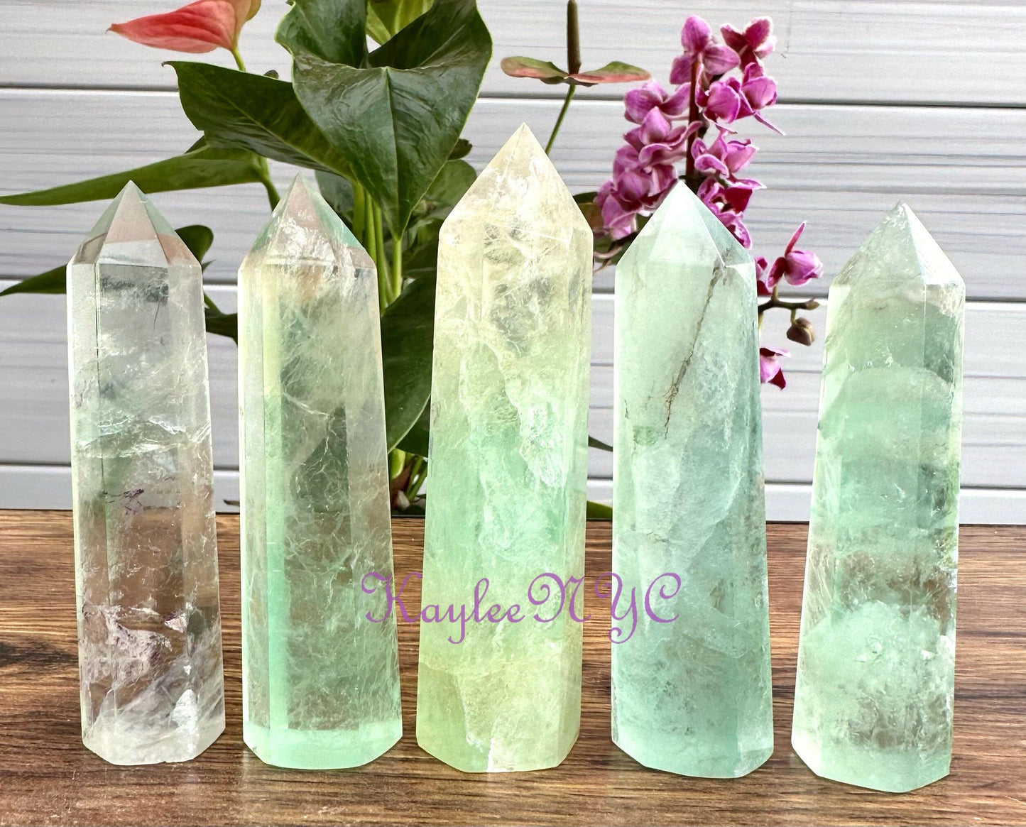 Wholesale Lot 1 Lb Natural Green Fluorite Obelisk Tower Point Crystal Energy