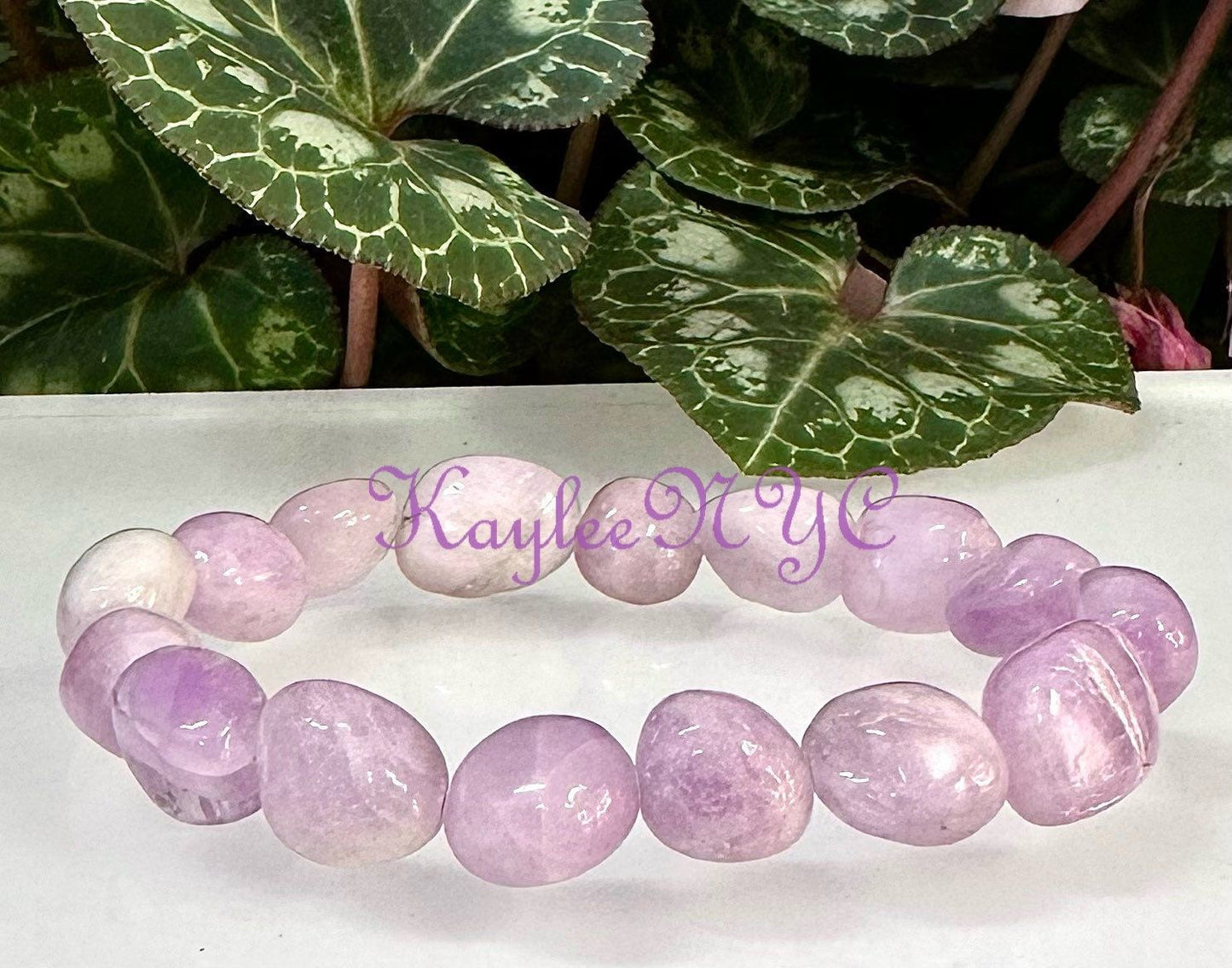 Wholesale 6 Pcs 10x12mm 7.5” Natural Kunzite tumble Stretch Bracelet Crystal Healing Energy