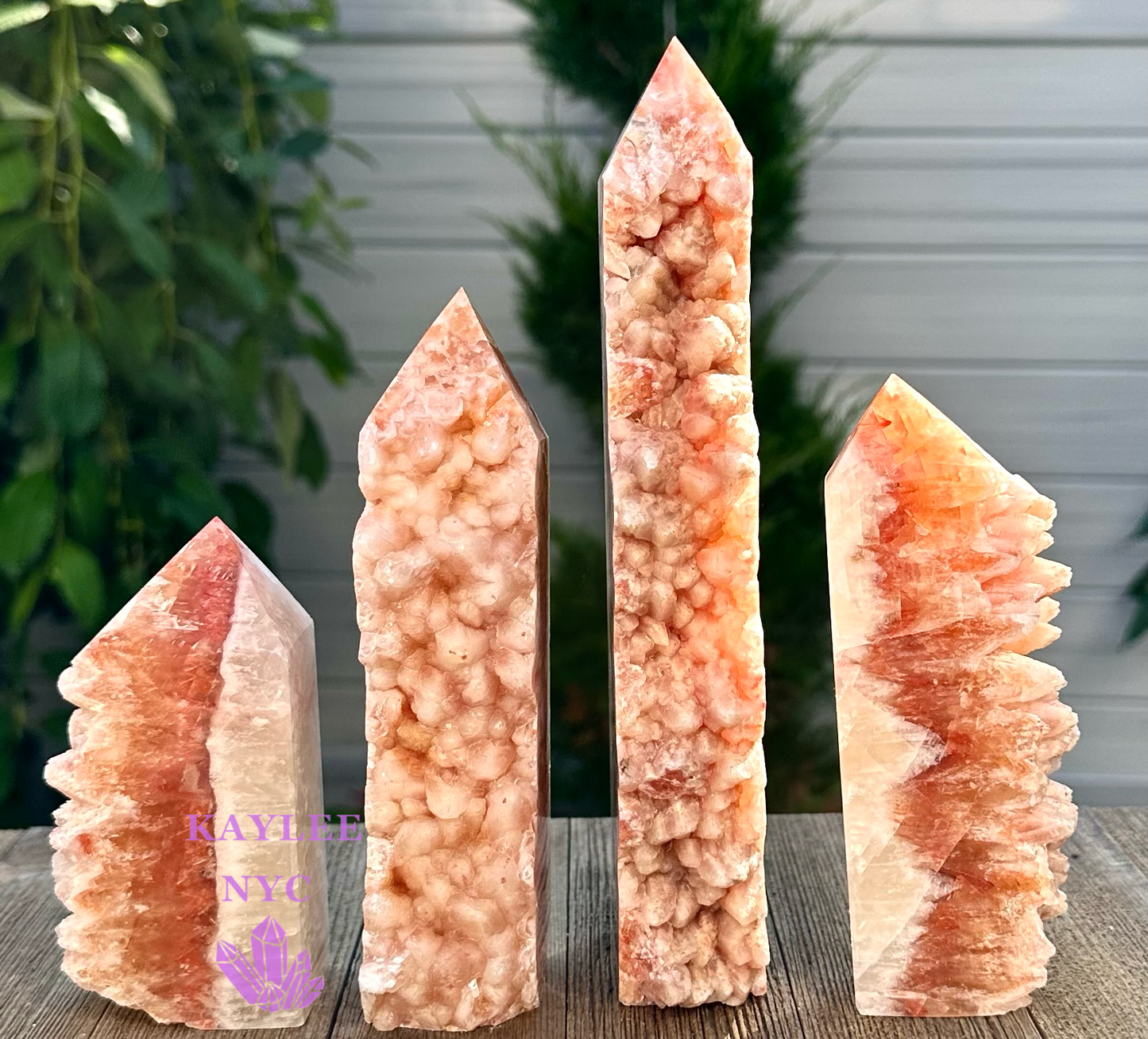 3-4 PCs Natural Dog Tooth Calcite Obelisk Tower