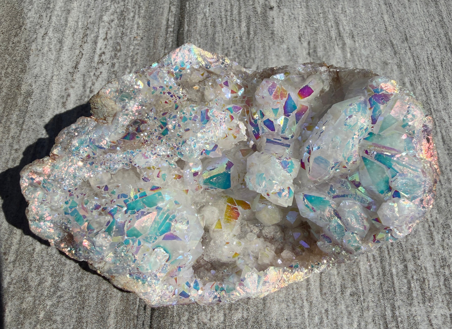 Wholesale Lot 2 Lb Angel Aura White Druzy Quartz Geode Crystal Healing Energy
