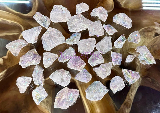 Wholesale Lot 2 Lbs Raw Angel Aura Quartz Crystal Nice Quality