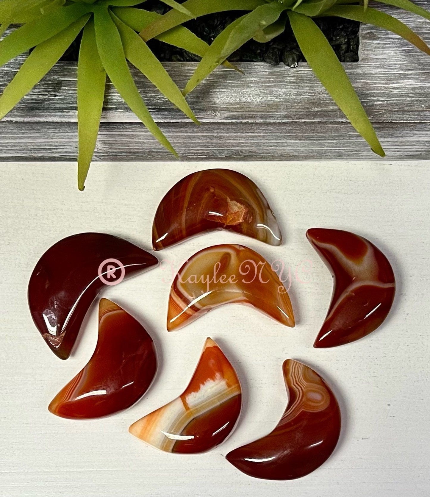 Wholesale Lot 6-7 PCs Natural Carnelian Crystal Moon Healing Energy