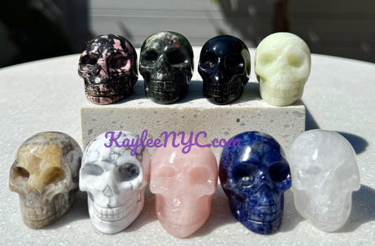 9 PCs 1.5” Natural Crystals Skull Healing Energy