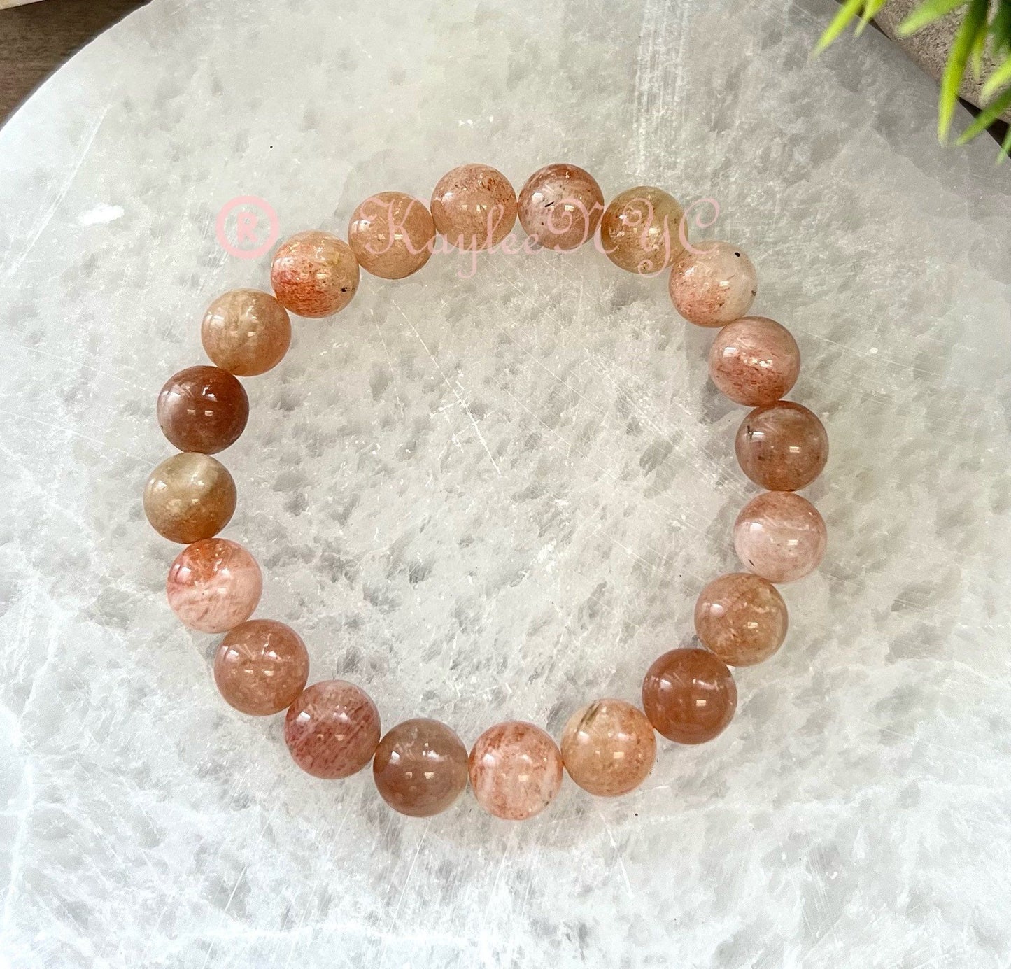 Wholesale Lot 6 Pcs Natural Sunstone 10mm 7.5" Crystal Healing Stretch Bracelet