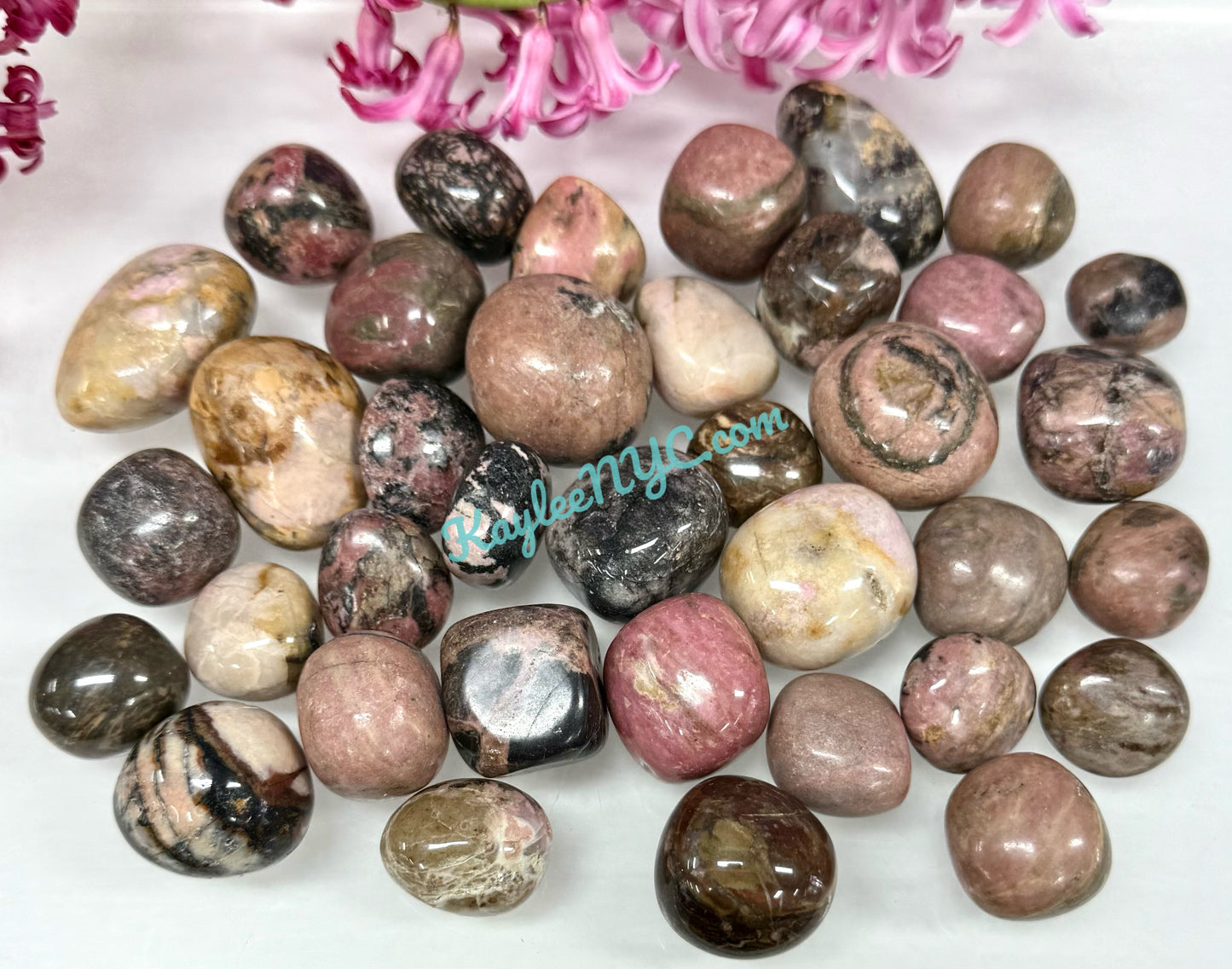 Wholesale Lot 2 Lbs Natural Rhodonite Tumble Healing Energy