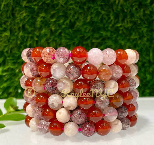 Wholesale 6 Pcs Natural Crystal 8mm 7.5” Healing Stretch Bracelet