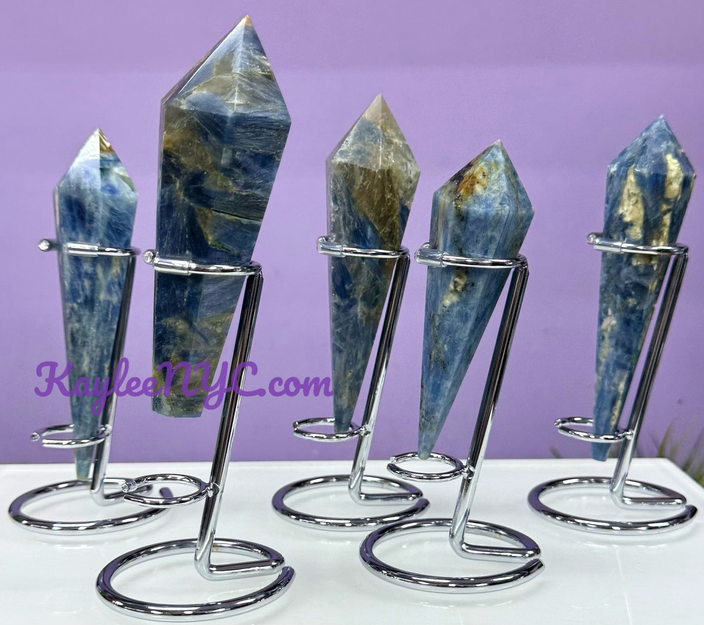 Wholesale Lot 5 pcs Natural Blue Kyanite Scepter w stand Crystal Energy