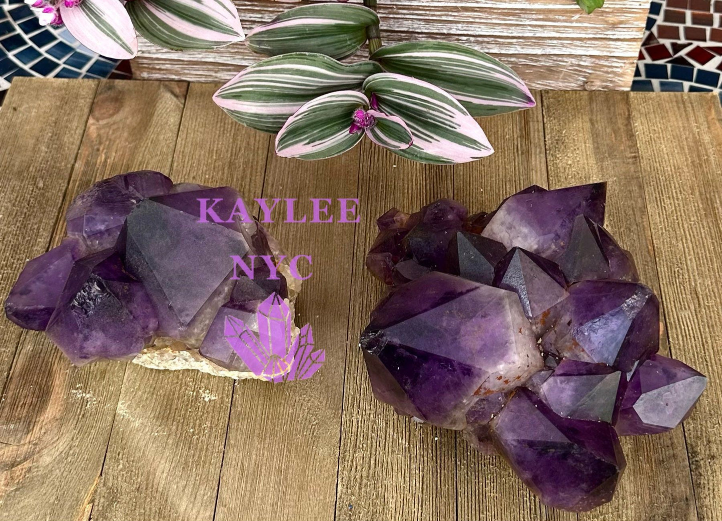 Wholesale Lot 2-3 PCs Natural Amethyst Cluster 6.8-7lbs Healing Energy