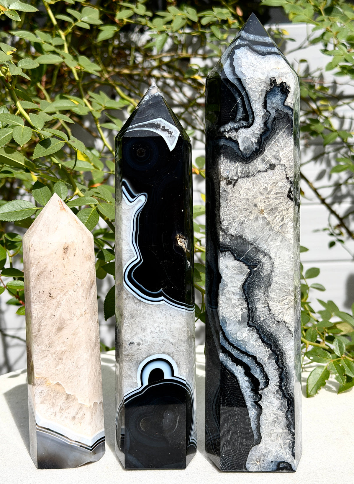2-4 pcs Natural Black Onyx large Tower Obelisk