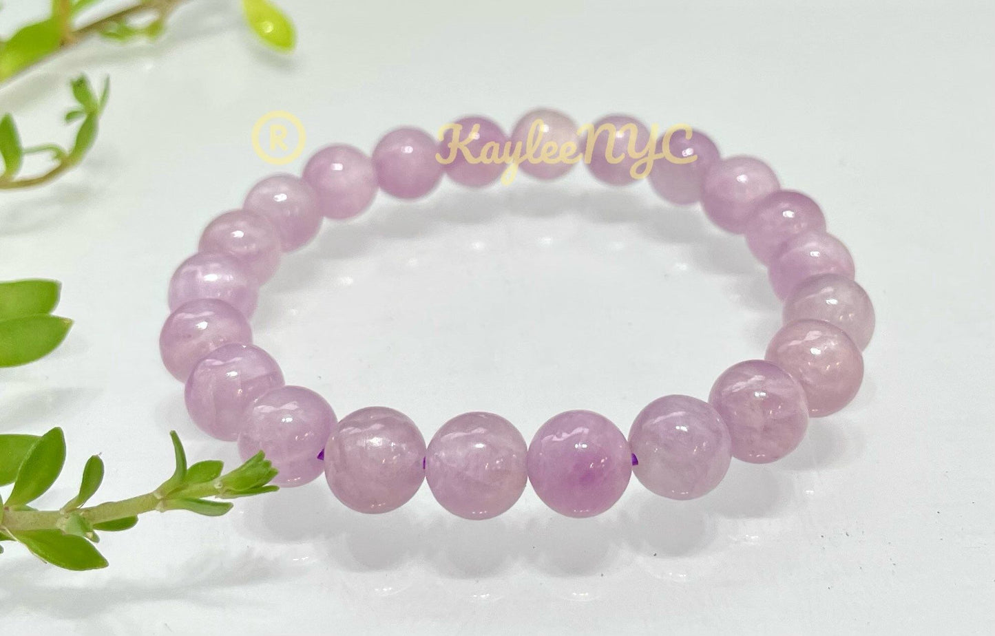 Wholesale 6 Pcs Natural Kunzite 8mm 7.5” Crystal Bracelet Healing Energy