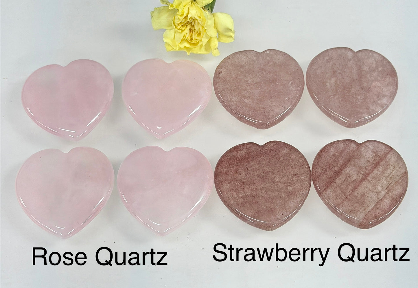 11 PCs Natural Crystal Heart Shaped Worry Stone Healing Energy