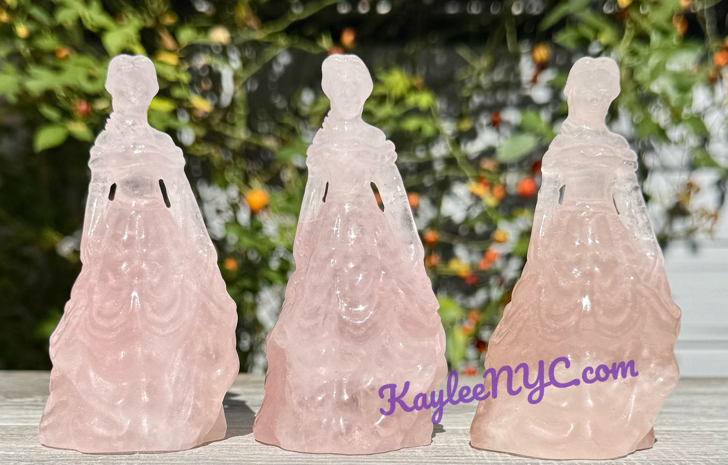 3 PCs Natural Rose Quartz Princess Crystals Healing Energy