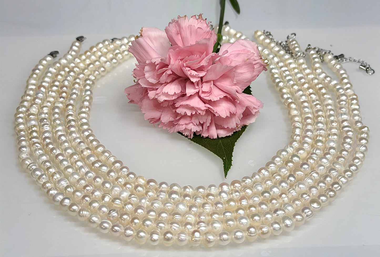 6 PCs 6 pcs ~6.5mm Natural Freshwater Pearl Necklace Healing Energy
