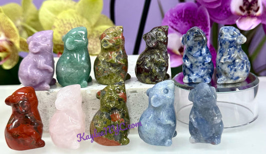 11 PCs 1.5” Natural mix Crystal Mouse Healing Energy