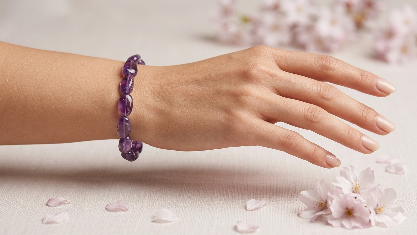 Wholesale 6 Pcs ~7mm Natural Amethyst 7.5” Crystal Healing Stretch Bracelet