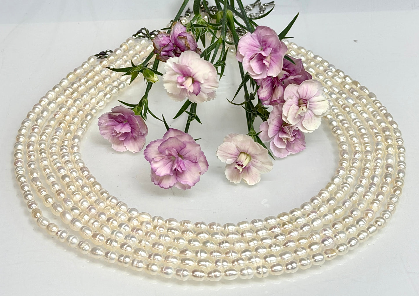 6 PCs 6 pcs ~4.5 Natural Freshwater Pearl Necklace Healing Energy