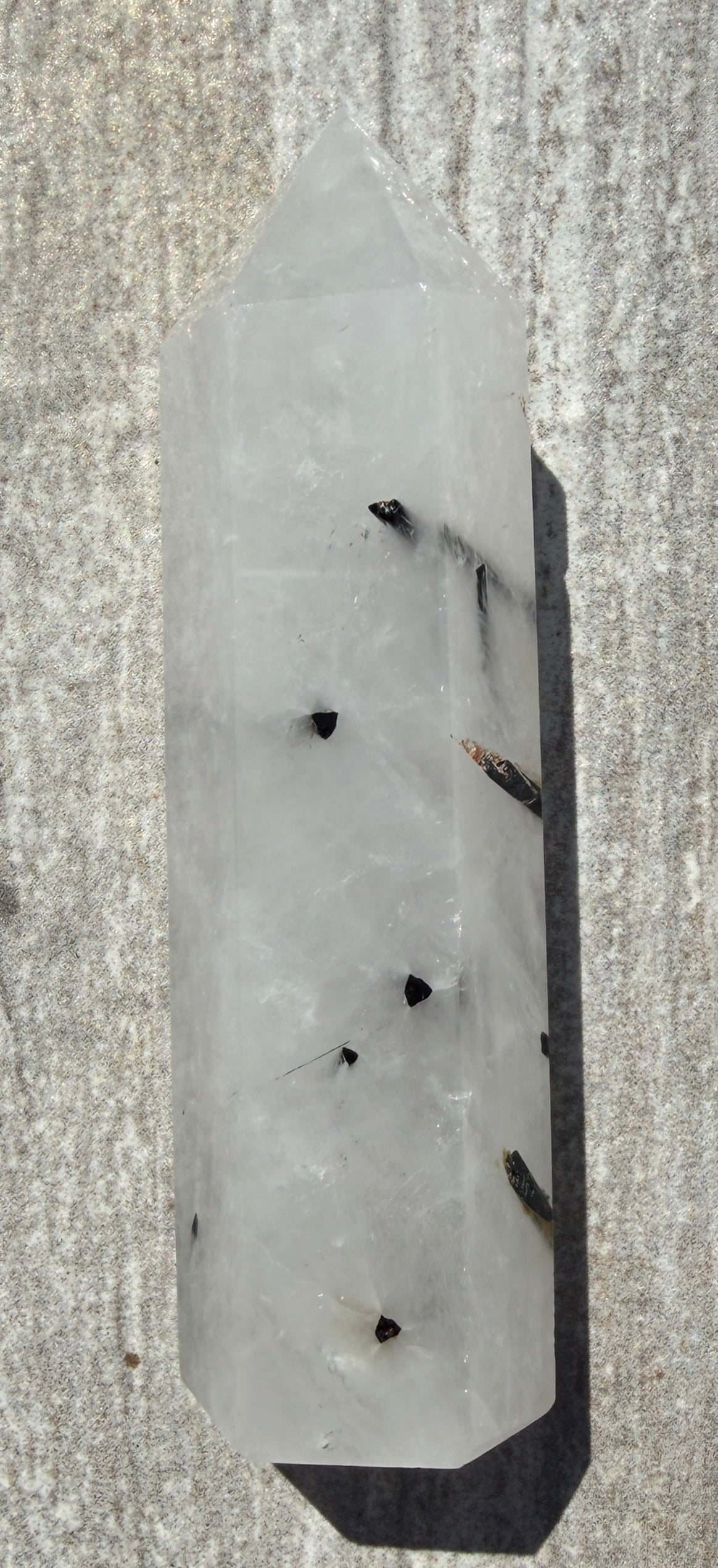 Wholesale Lot 1 Lb Natural Tourmalinated Quartz Obelisk Tower Point Crystal Healing 6-8 pcs