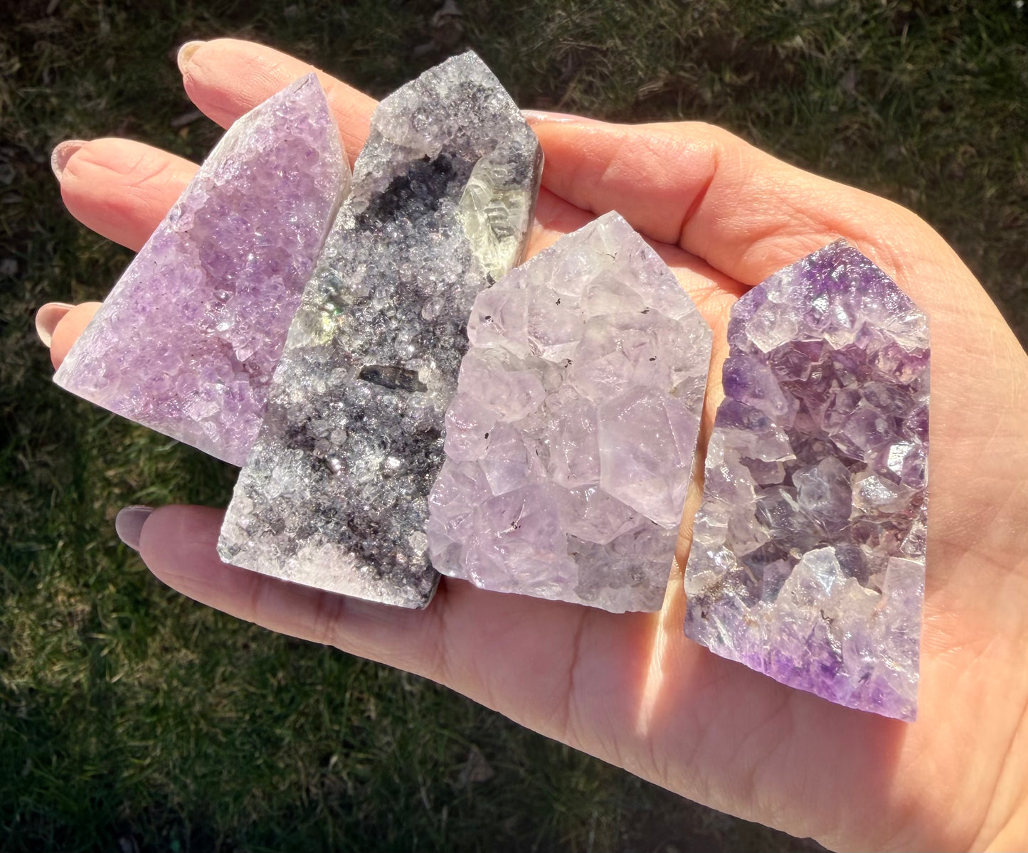 2lbs Natural Amethyst Cluster Obelisk Tower Crystals Healing Energy