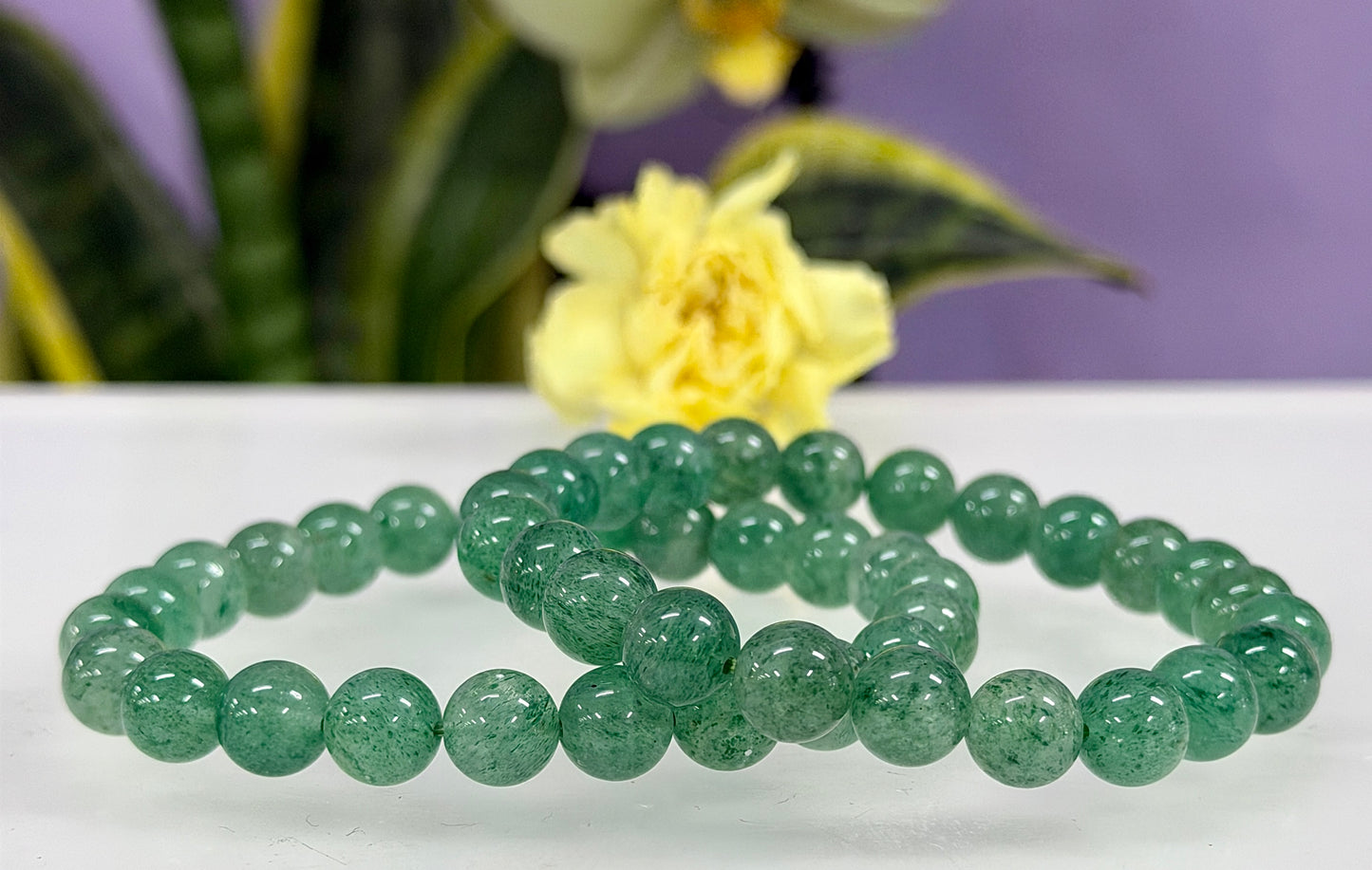 Wholesale 6 Pcs Natural Green Strawberry Quartz Bracelet 8mm 7.5” Healing Energy Crystal