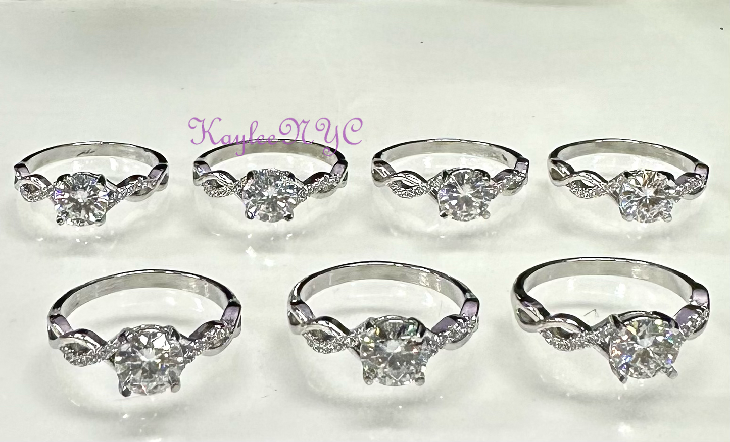 7 PCs Moissanite White Bronze Ring