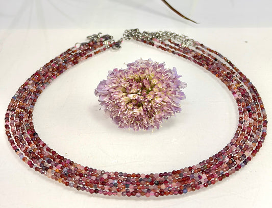 6 PCs 2mm Natural Rainbow Spinel Necklaces