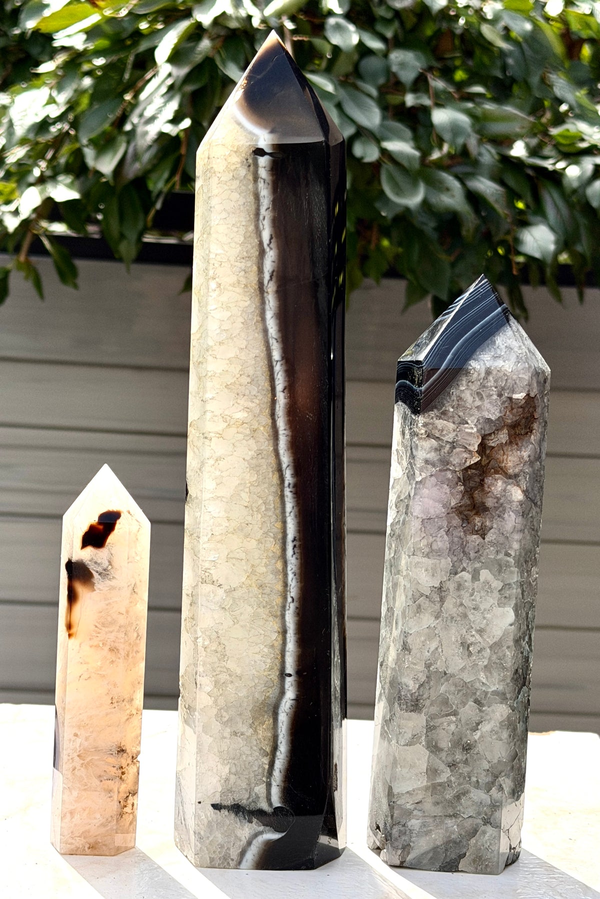 2-4 pcs Natural Black Onyx large Tower Obelisk