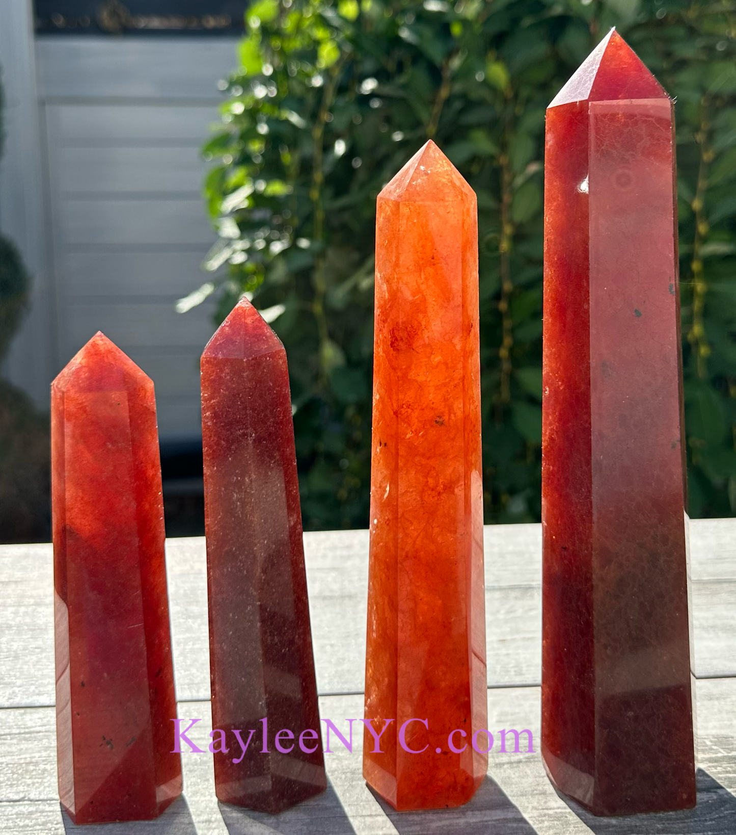 (Copy) Wholesale Lot 3 pcs large Natural Strawberry Quartz Obelisk Tower Point Crystal Healing