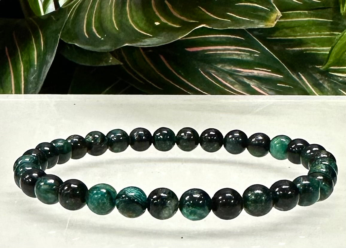 6pcs 6mm Natural Green Lepidolite Stretch Bracelet 7.5”