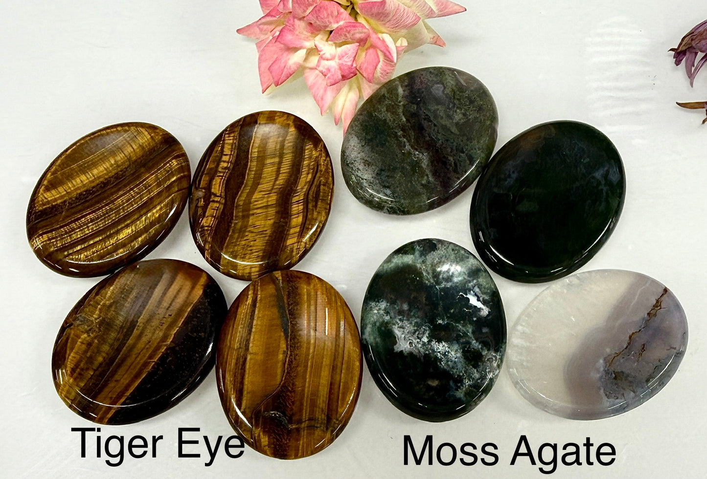 9 PCs Natural Mixed Crystal Worry Stone Healing Energy