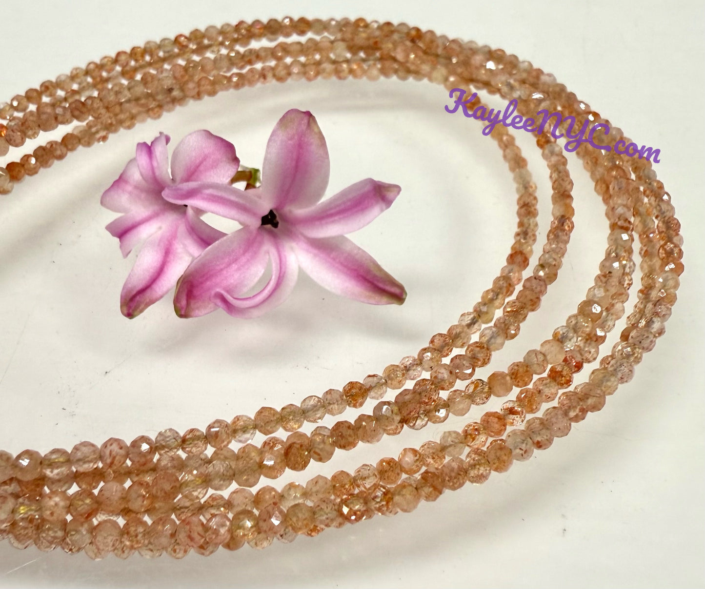 6 PCs 2mm Natural Sunstone Anklets Crystal Healing Energy
