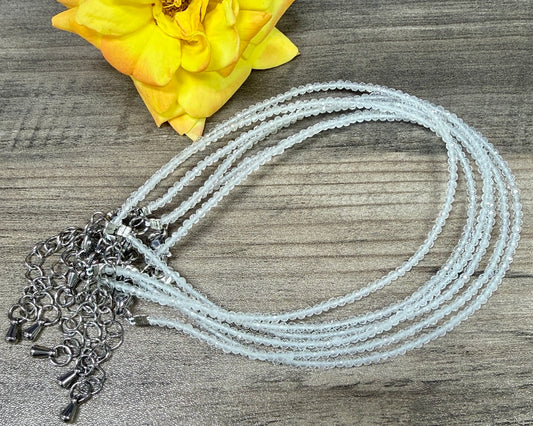 6 PCs 2mm Clear Quartz Anklets Natural Crystal Healing Energy