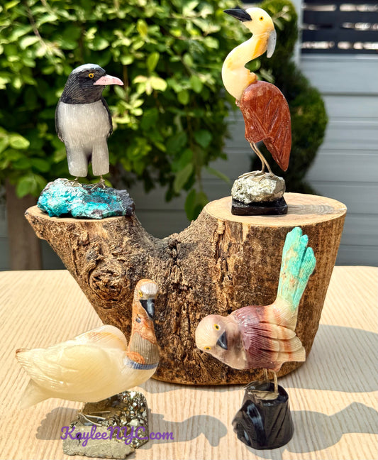 4 PCs Mix Natural Crystal Birds Healing energy