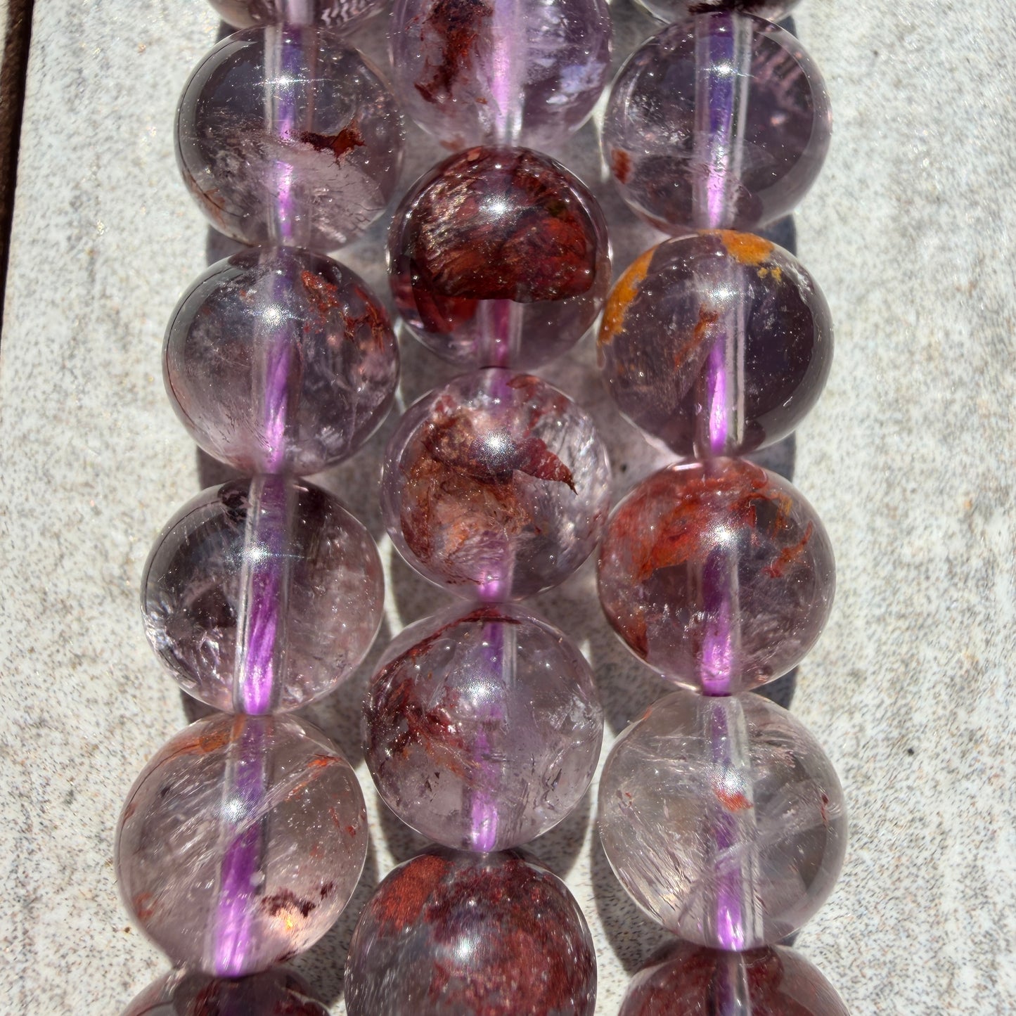 Wholesale 3 strands 8mm Natural Super 7 beads 15.5”