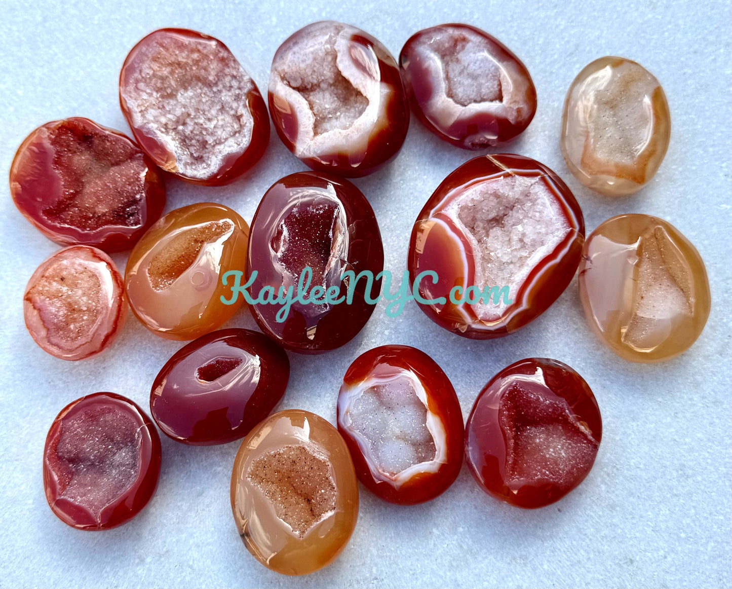 Wholesale 2 Lb Lot Natural Druzy Carnelian Palm Stones Crystal Energy
