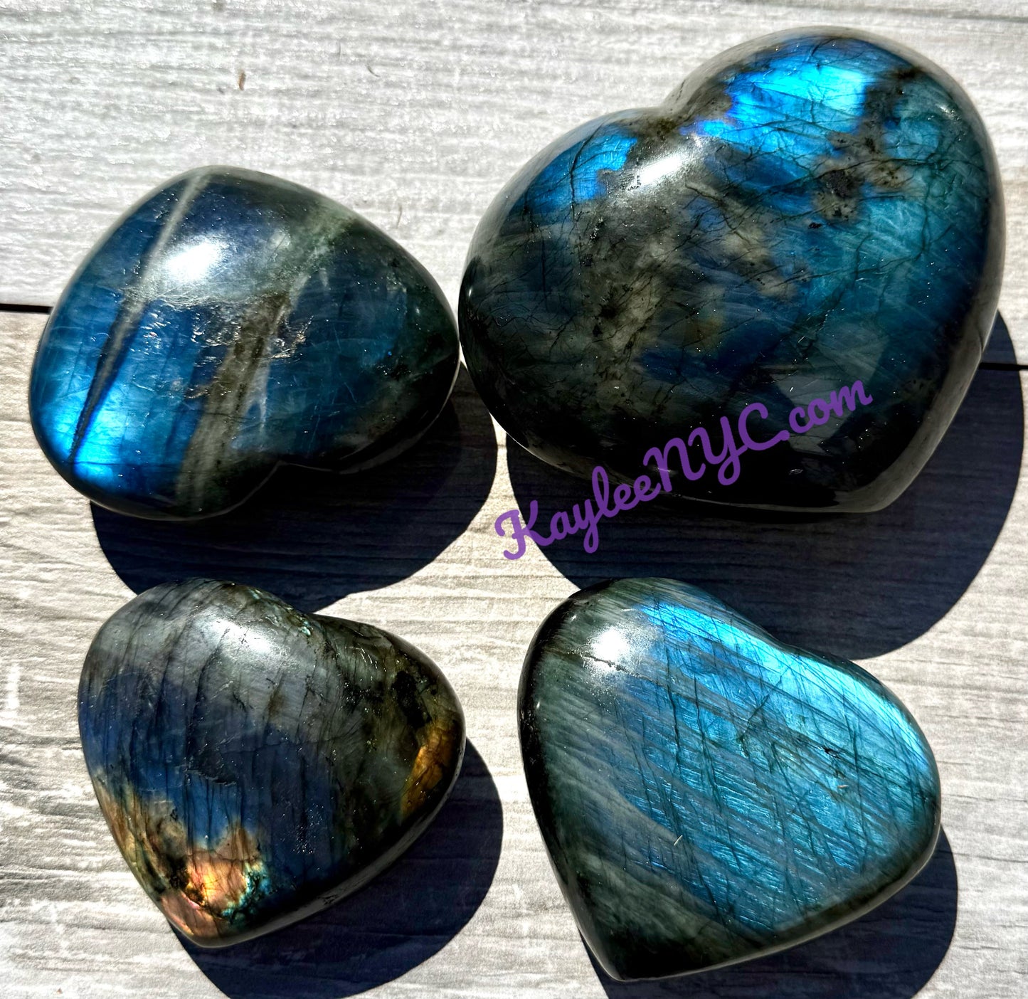 Wholesale 2 Lb Lot Natural Labradorite Heart Crystals Healing Energy