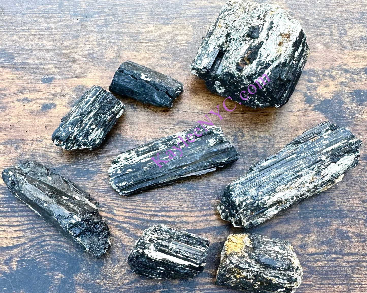 Wholesale Lot 3 lbs Natural Black Tourmaline with Muscovite Mica Crystal Raw