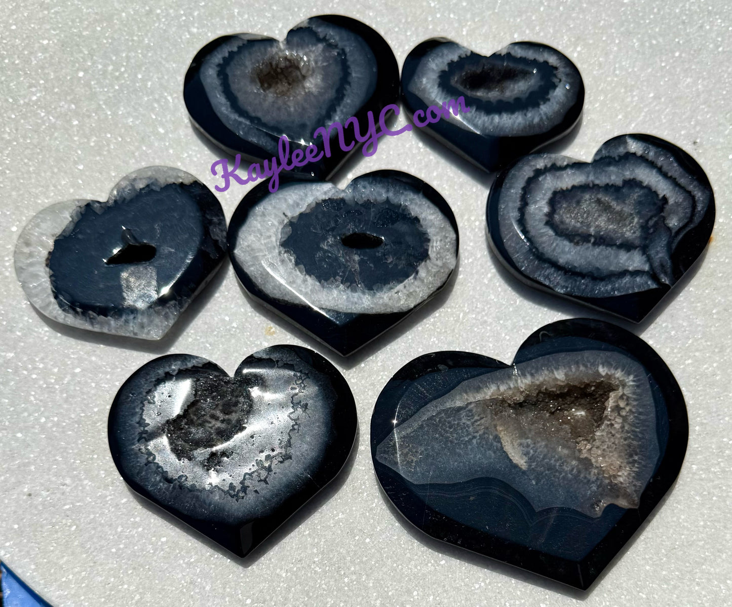 Wholesale Lot 2 lbs Natural Druzy Black Onyx Heart Crystal Healing Energy