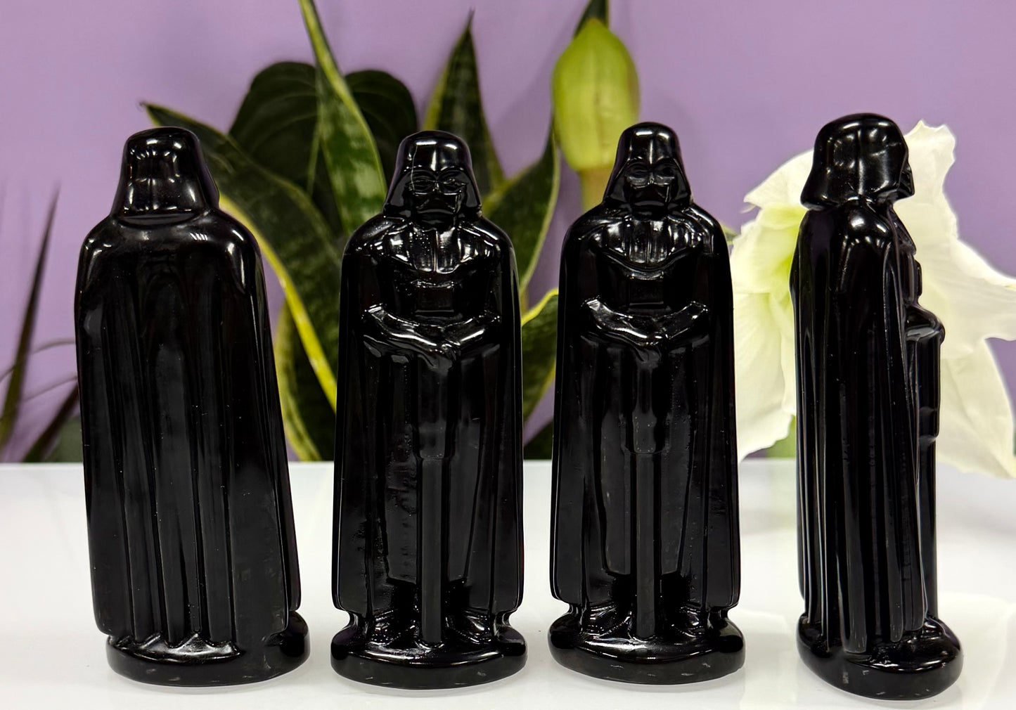 Wholesale Lot 4 PCs 12cm Black Obsidian Darth Vader Crystal Healing Energy