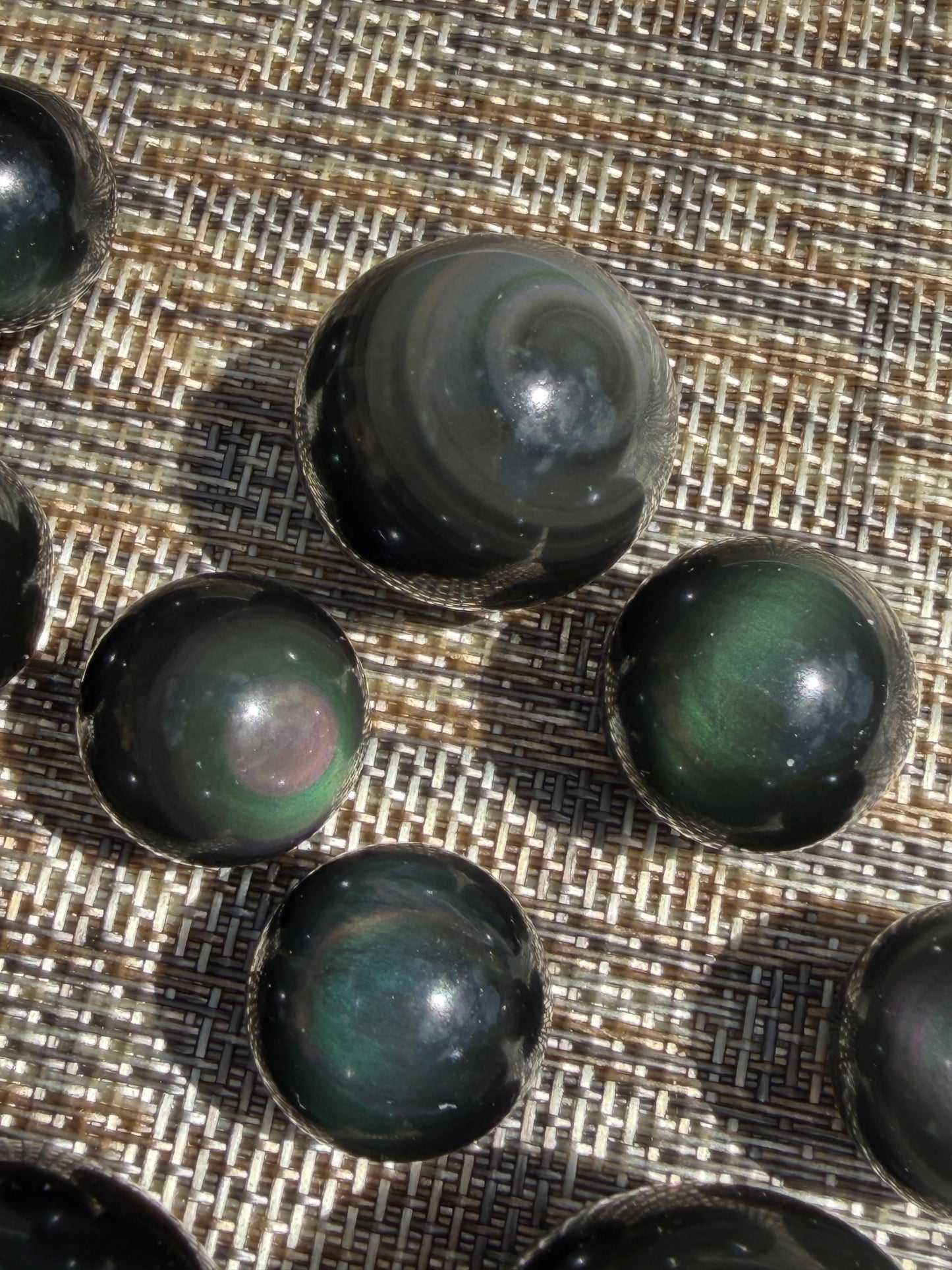 Wholesale Lot 1 Lb Natural Rainbow Obsidian Sphere Crystal Ball Energy Healing
