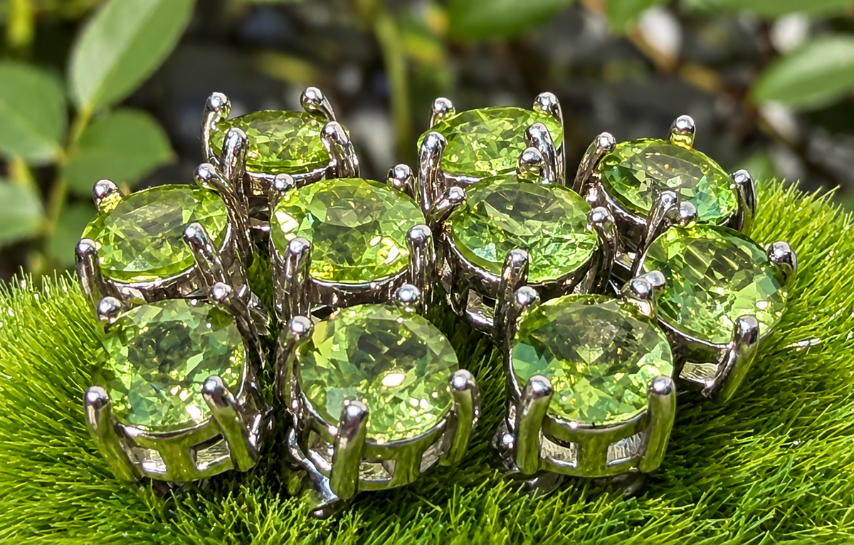 Wholesale Lot 5 Pairs Natural Peridot Sterling Silver(925) Earring Studs 6mm