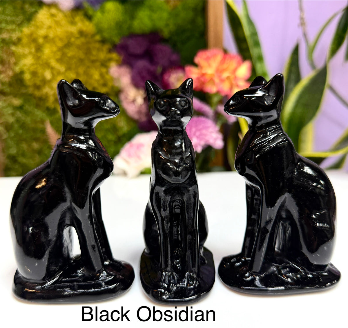 4 PC Mixed Natural Crystals Sphynx Cat Healing Energy