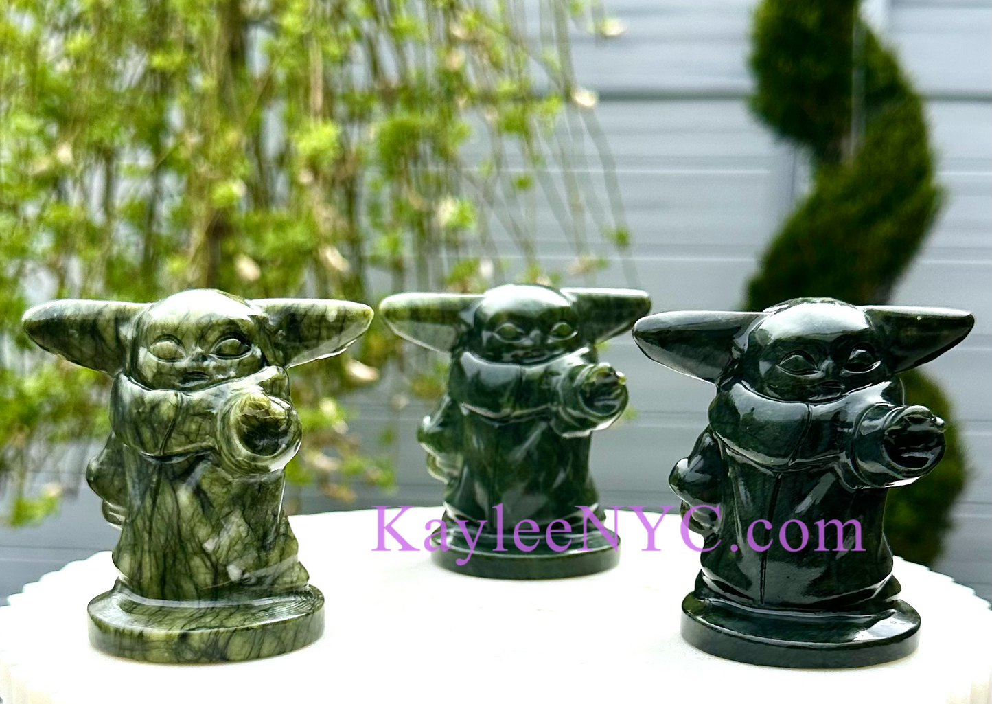 8 PCs 3” Natural Nephrite Jade Yoda healing energy