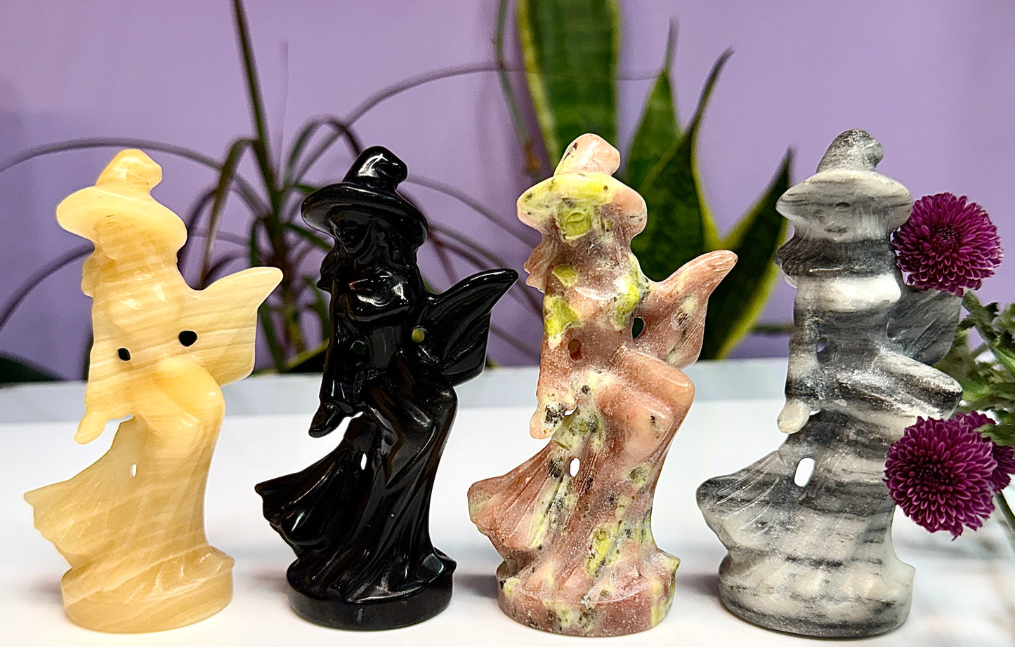 Wholesale lot 4 PCs Mixed Natural Crystals Witch Healing Energy