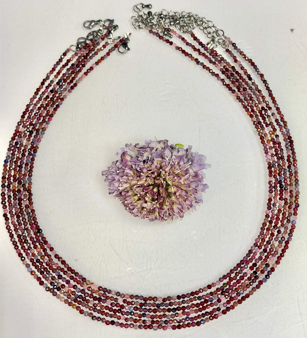 6 PCs 2mm Natural Rainbow Spinel Necklaces