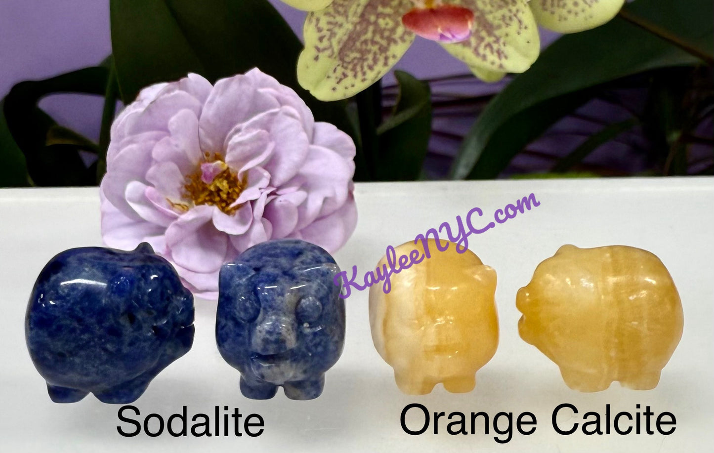 12 PCs 1” Natural Crystal Pig