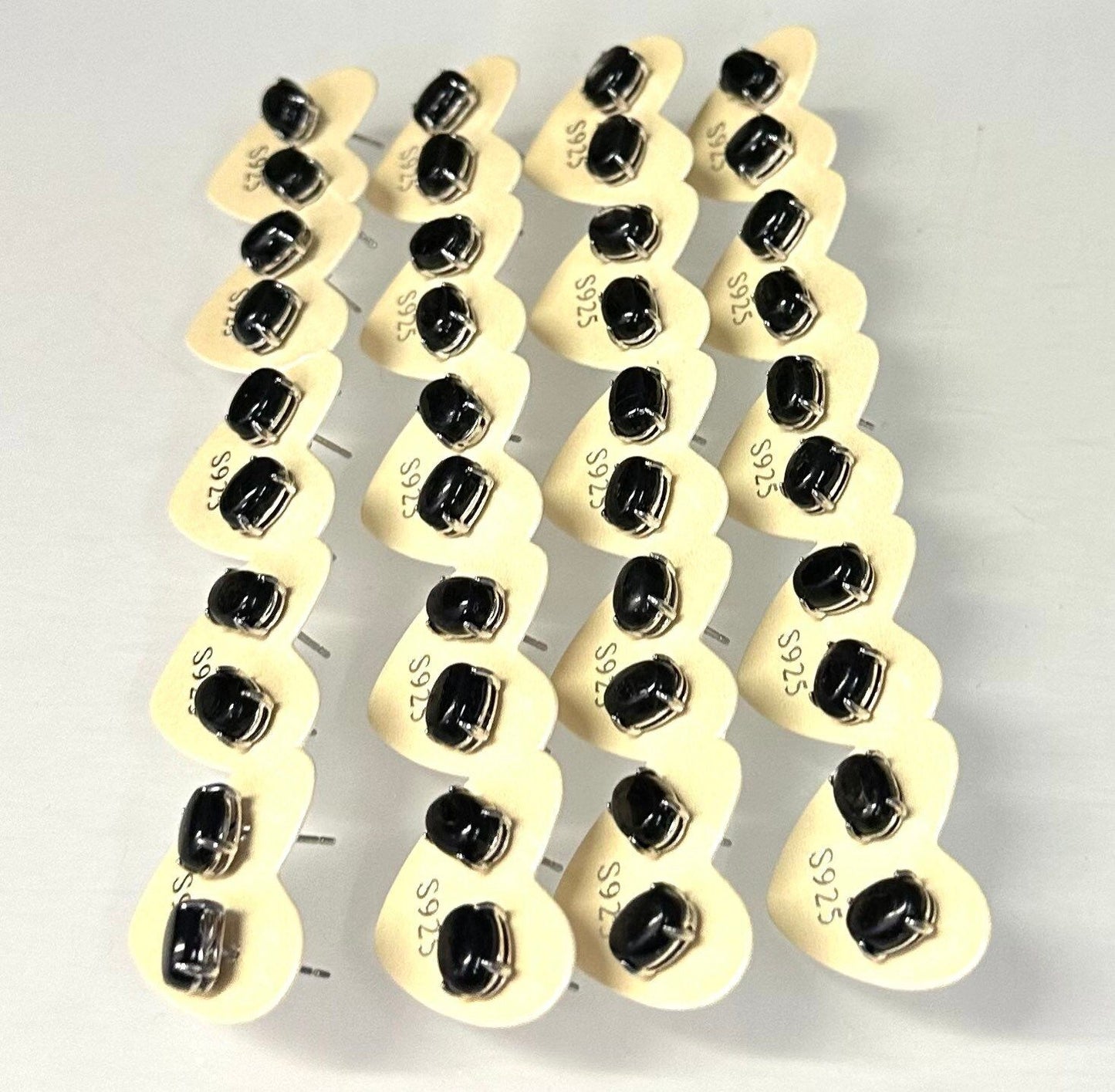 Wholesale Lot 5 Pairs Natural Hypersthene Sterling Silver(925) Earring Studs 5x7mm