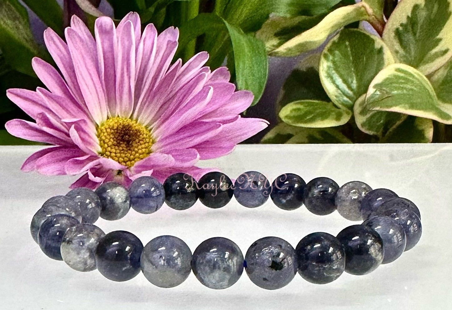 Wholesale Lot 6 Pcs Natural Iolite 8mm 7.5” Crystal Healing Stretch Bracelet